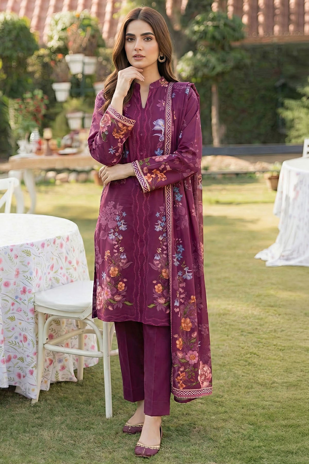 001-HnS Textile Printed Unstitched Lawn Article