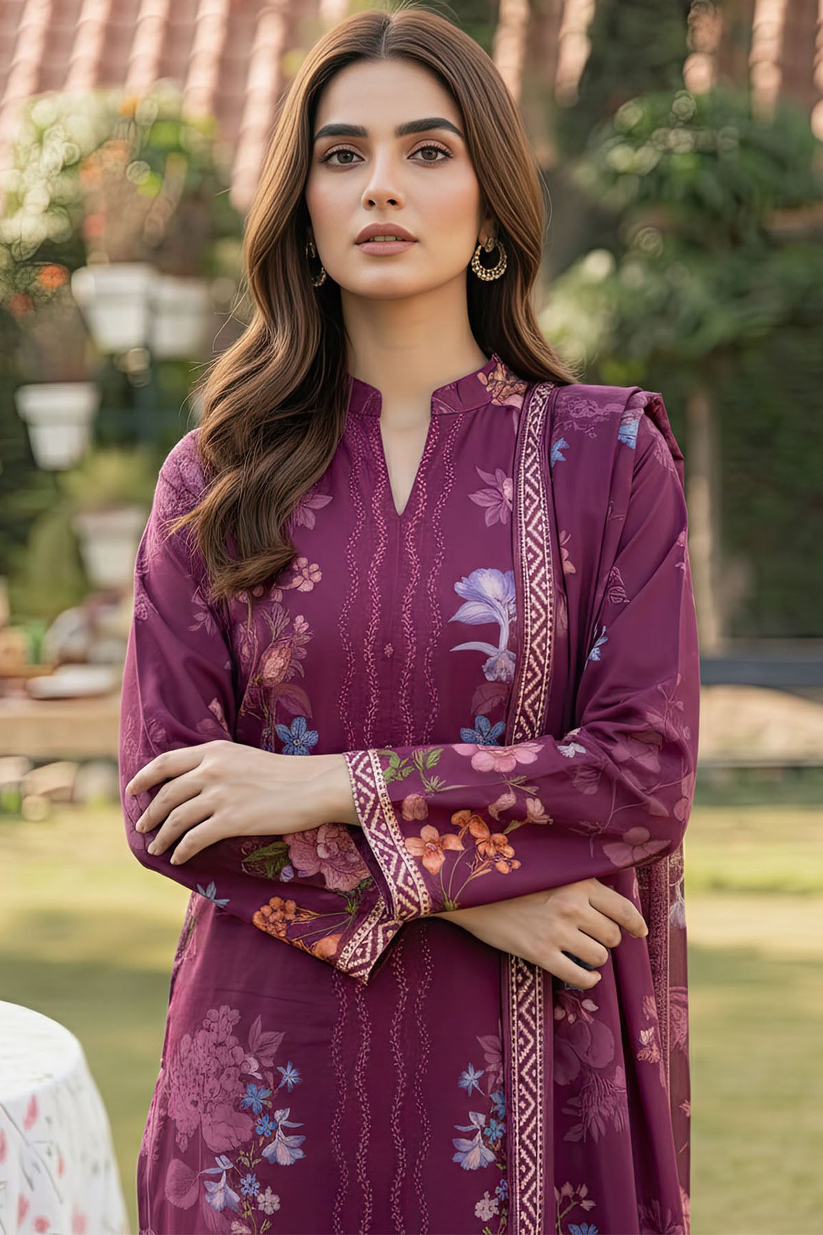 001-HnS Textile Printed Unstitched Lawn Article